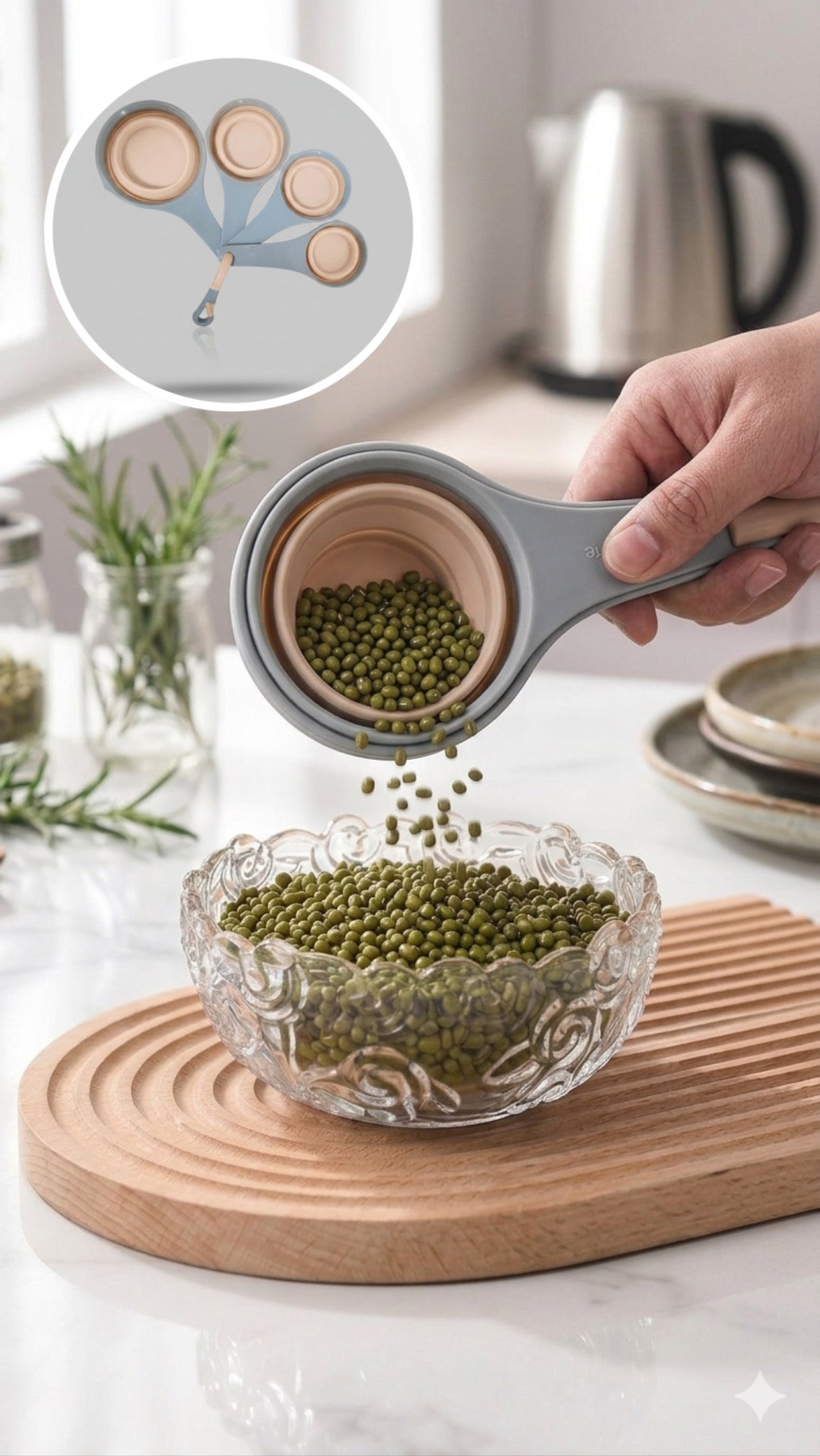 طقم معيار سيليكون قابل للطي - 4 قطع