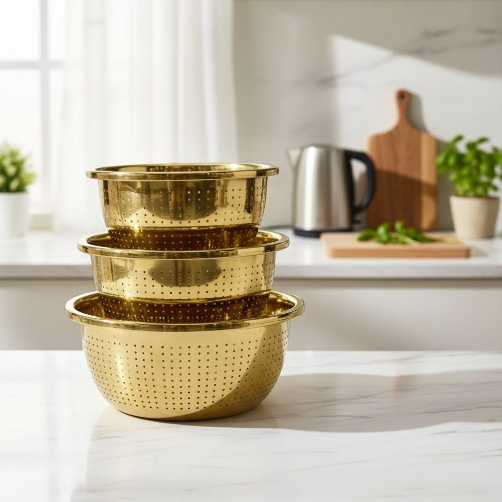 طقم مصافي استانلس جولد - ٣ قطع