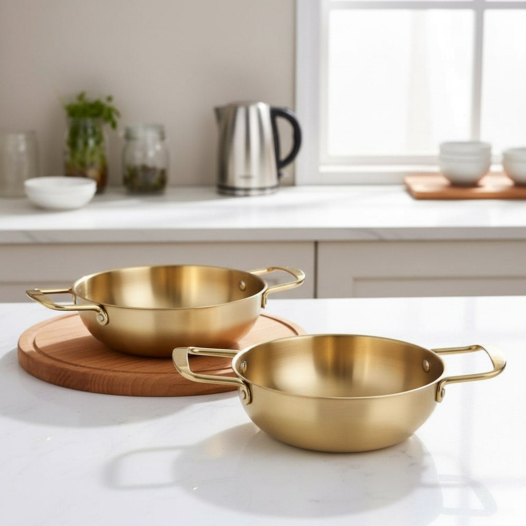 طاسة استانلس ذهبي