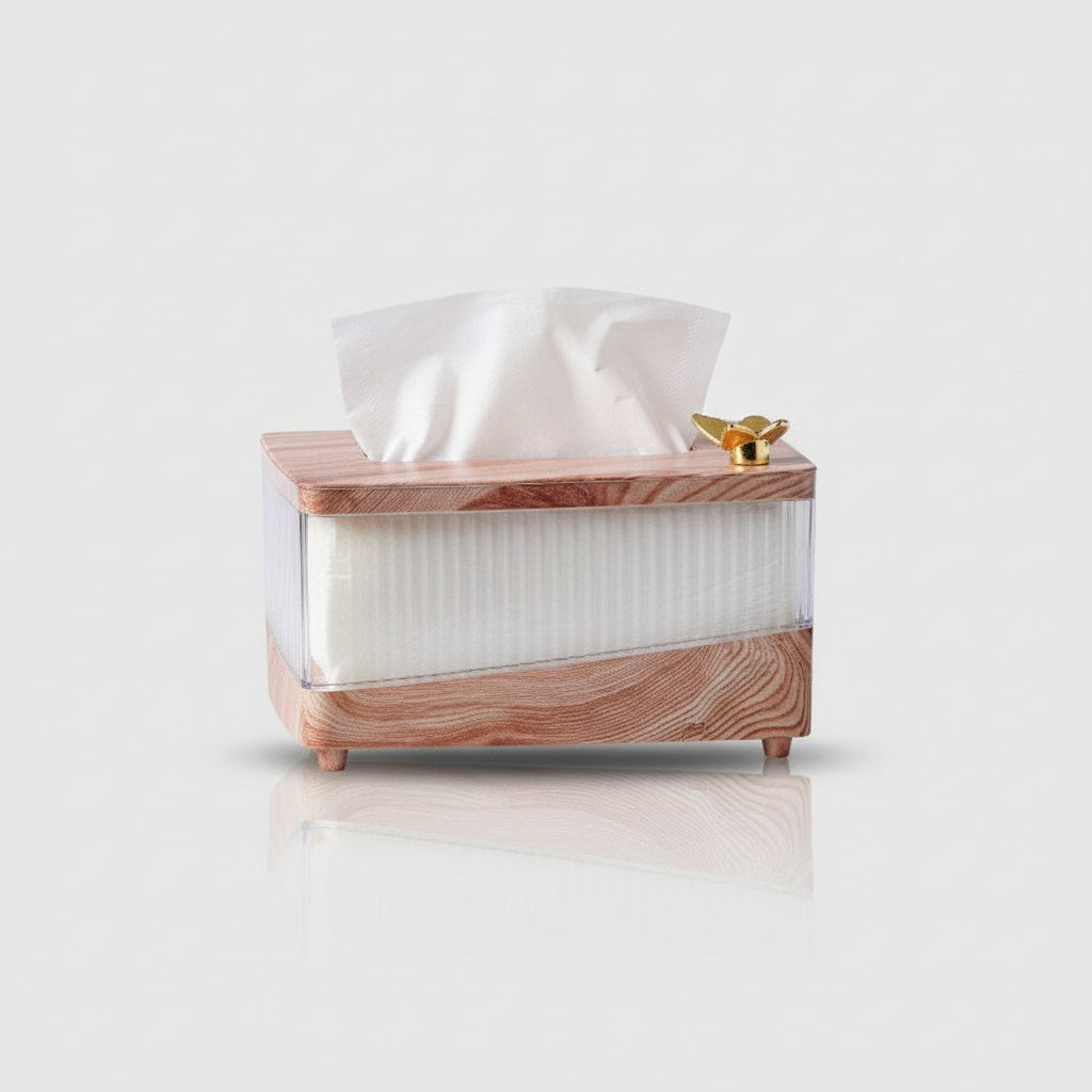 علبة مناديل توتي الخشبية