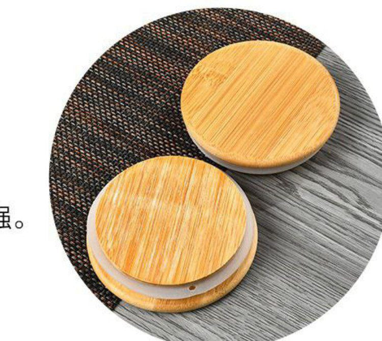 طقم برطمنات زجاج ٣ قطع مع أغطية وقاعدة خشبية