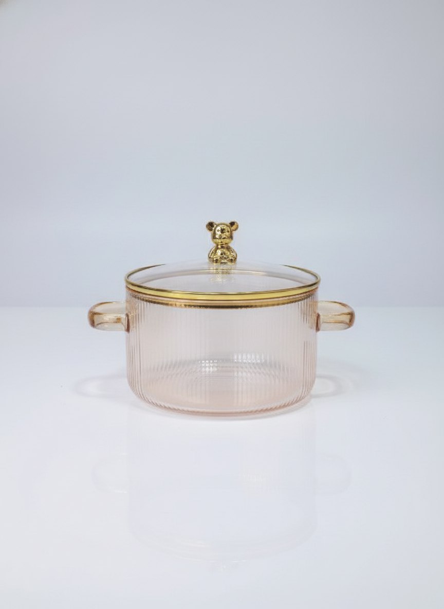 حلة بيركس حراري عسلى مقبض دب