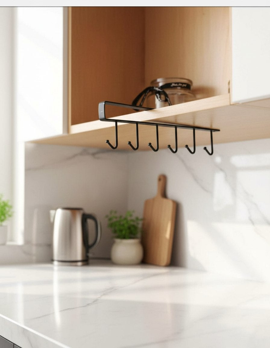 حامل اكواب وادوات افقي - اسود