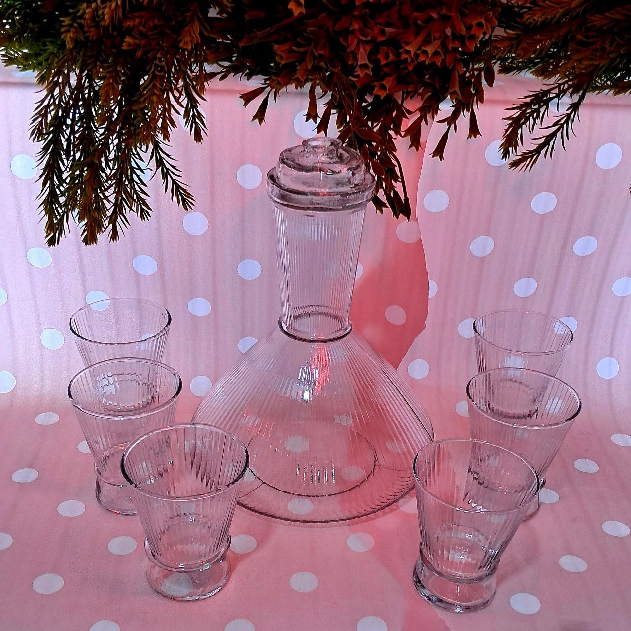 طقم شربات وعصير مضلع ٧ قطع