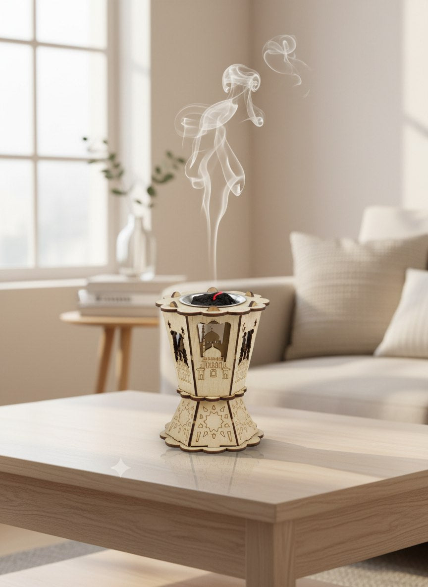 مبخرة / فواحة خشب فانوس ~ ٢٠ سم