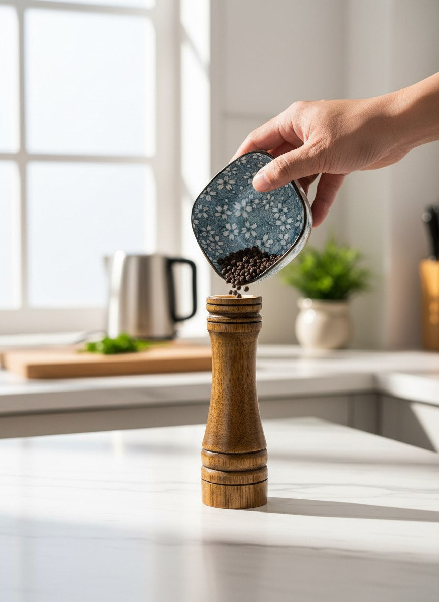 مطحنة توابل يدوية خشب