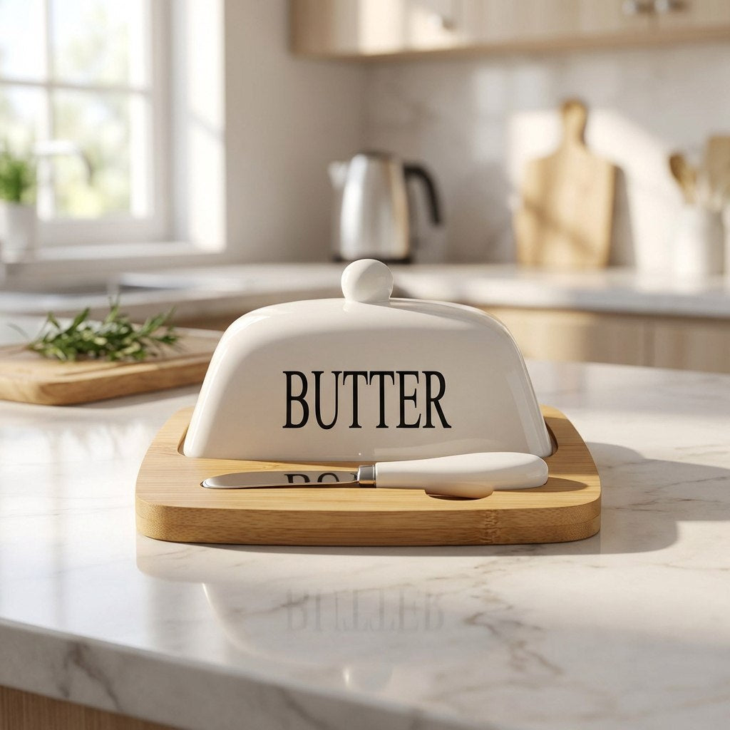 طقم زبدة بورسلين - ٣ قطع