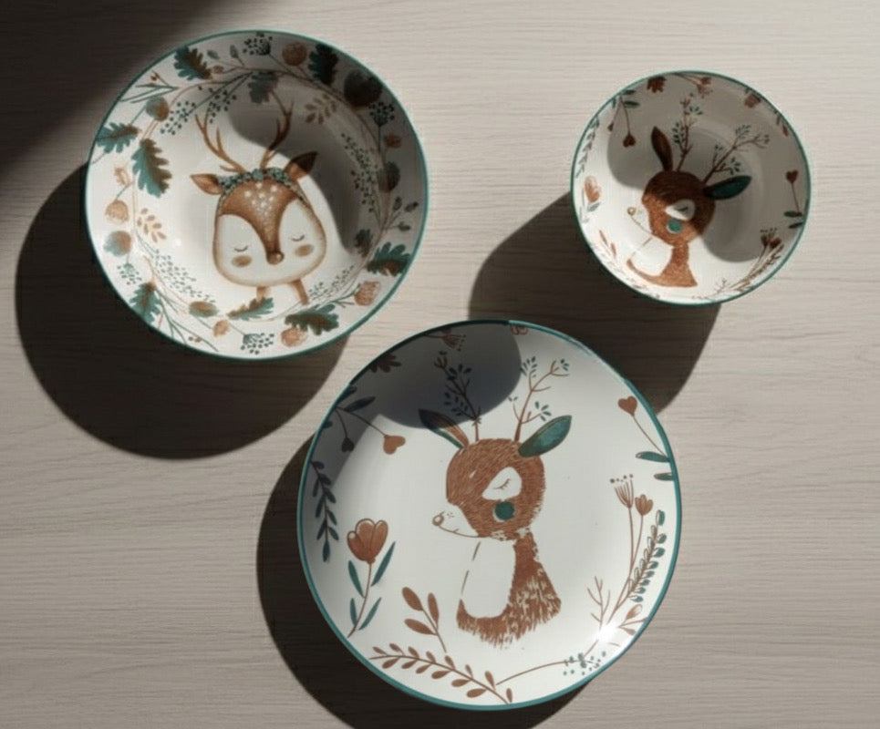 طقم غزالة بورسلين - ١٨ قطعة