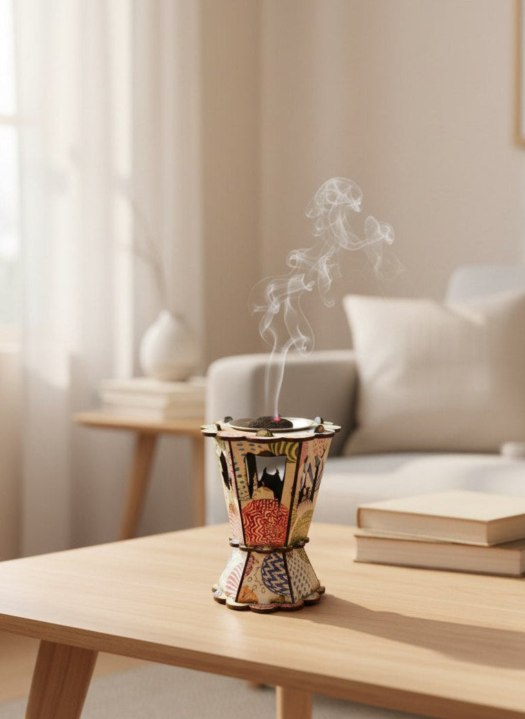 مبخرة / فواحة خشب فانوس ~ ٢٠ سم