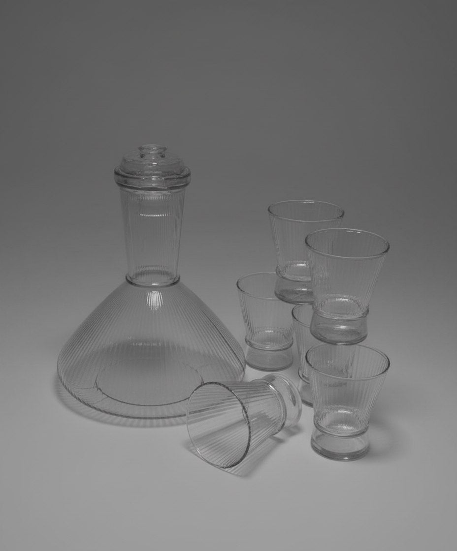 طقم شربات وعصير مضلع ٧ قطع