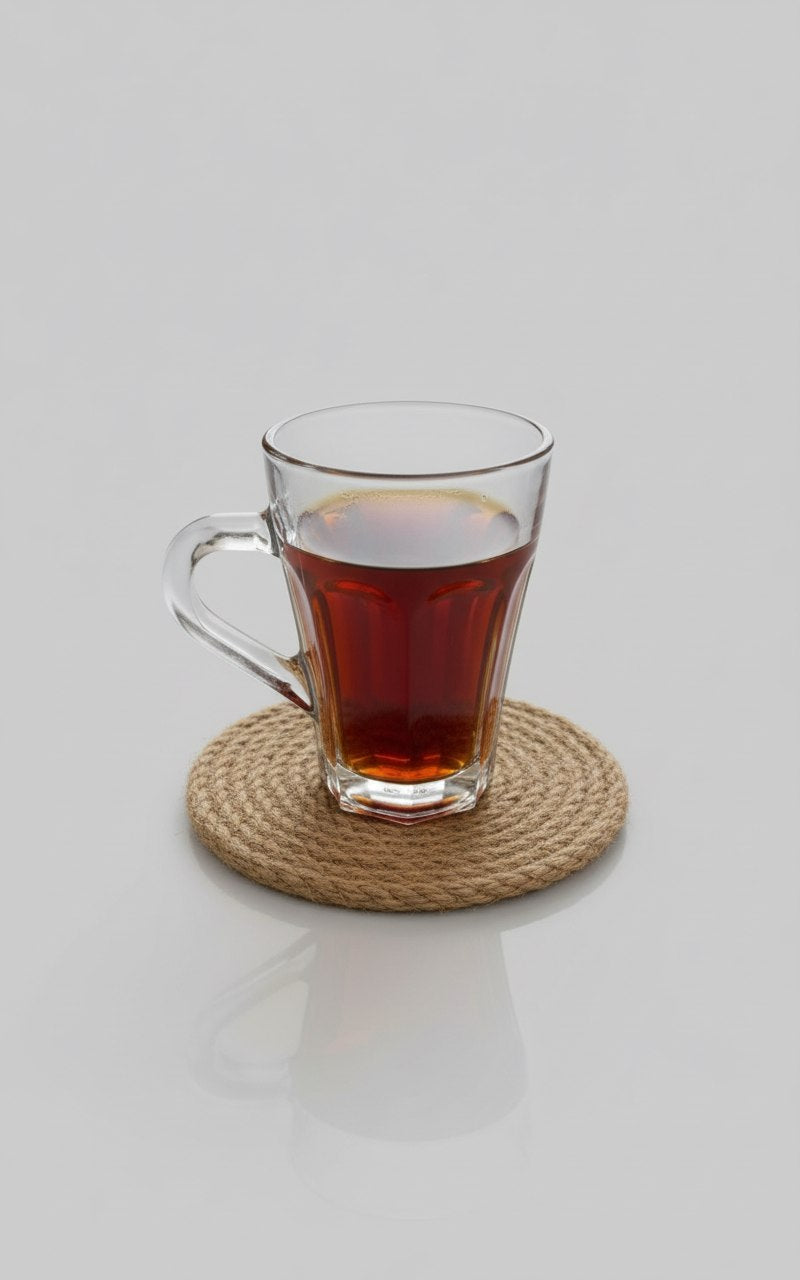 كوستر كتان هاند ميد مقاس 10 سم