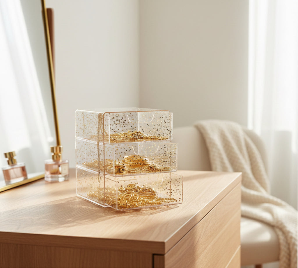 منظم لارتي الاكريلك - ذهبي