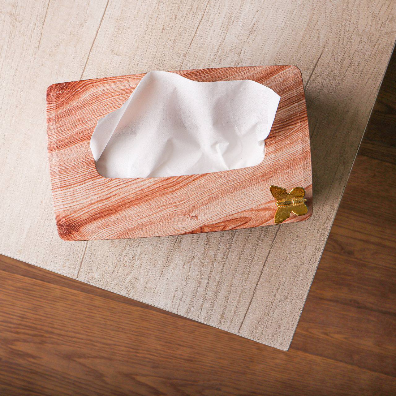 علبة مناديل توتي الخشبية