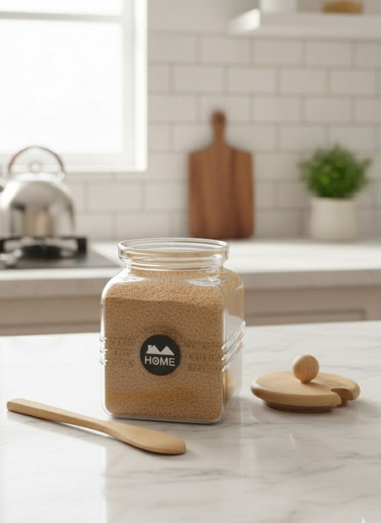 طقم برطمانات زجاج (6+حامل)