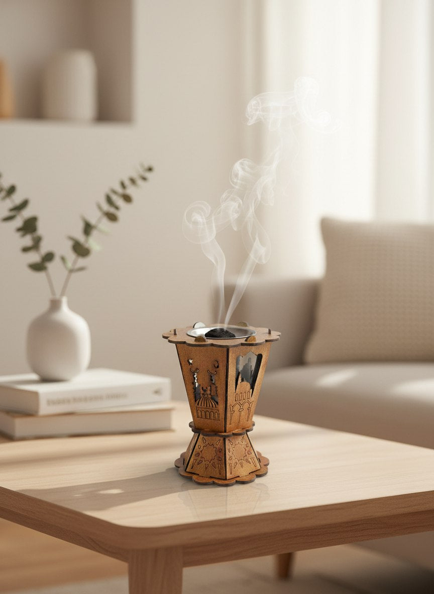 مبخرة / فواحة خشب فانوس ~ ٢٠ سم