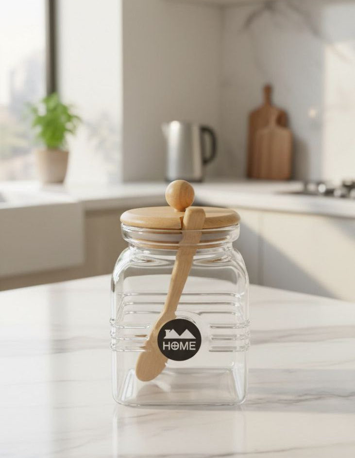 طقم برطمانات زجاج (6+حامل)