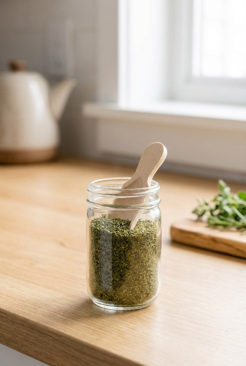 طقم جاروف توابل خشب بامبو - ١٠ قطعة