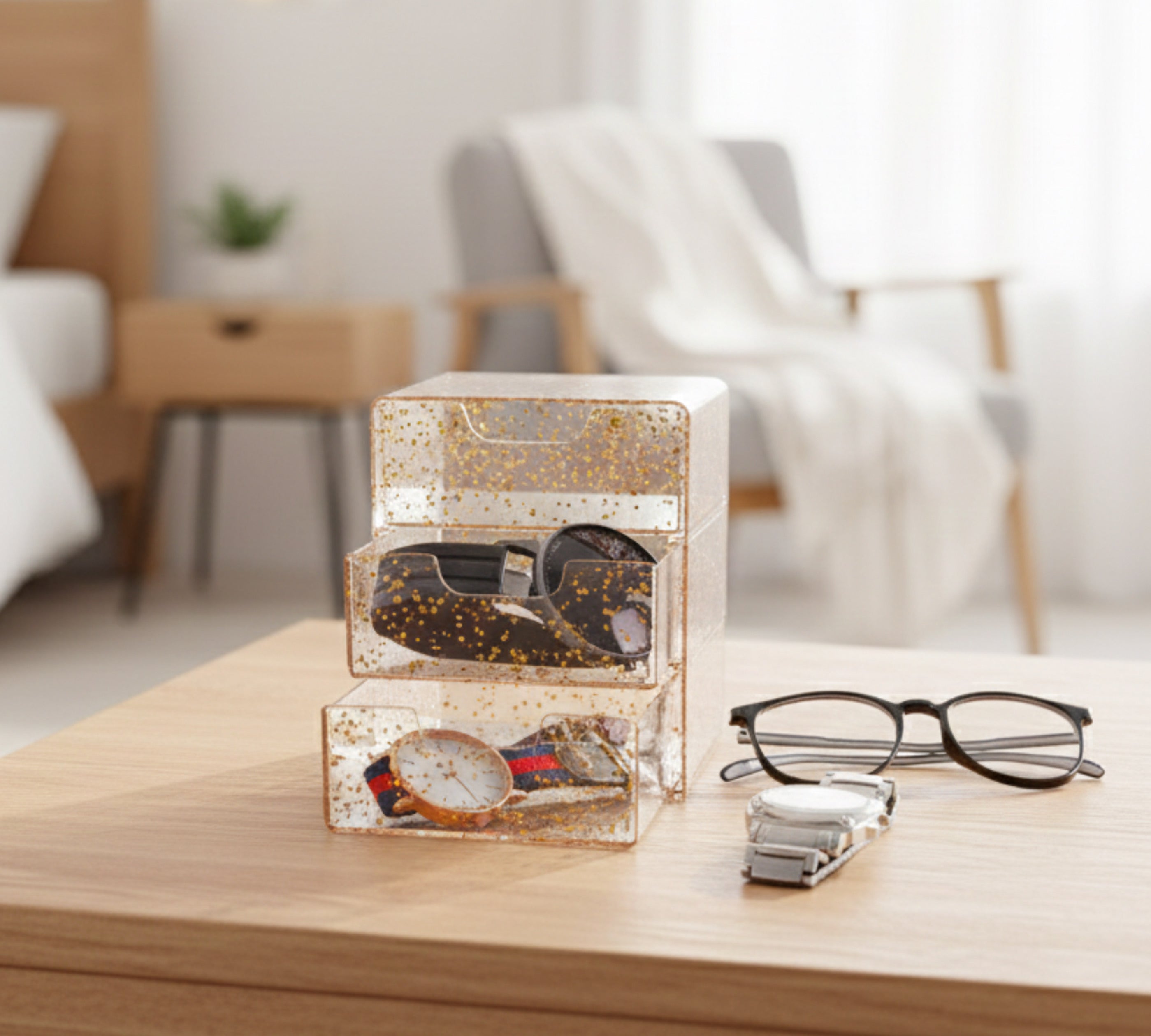 منظم لارتي الاكريلك - ذهبي