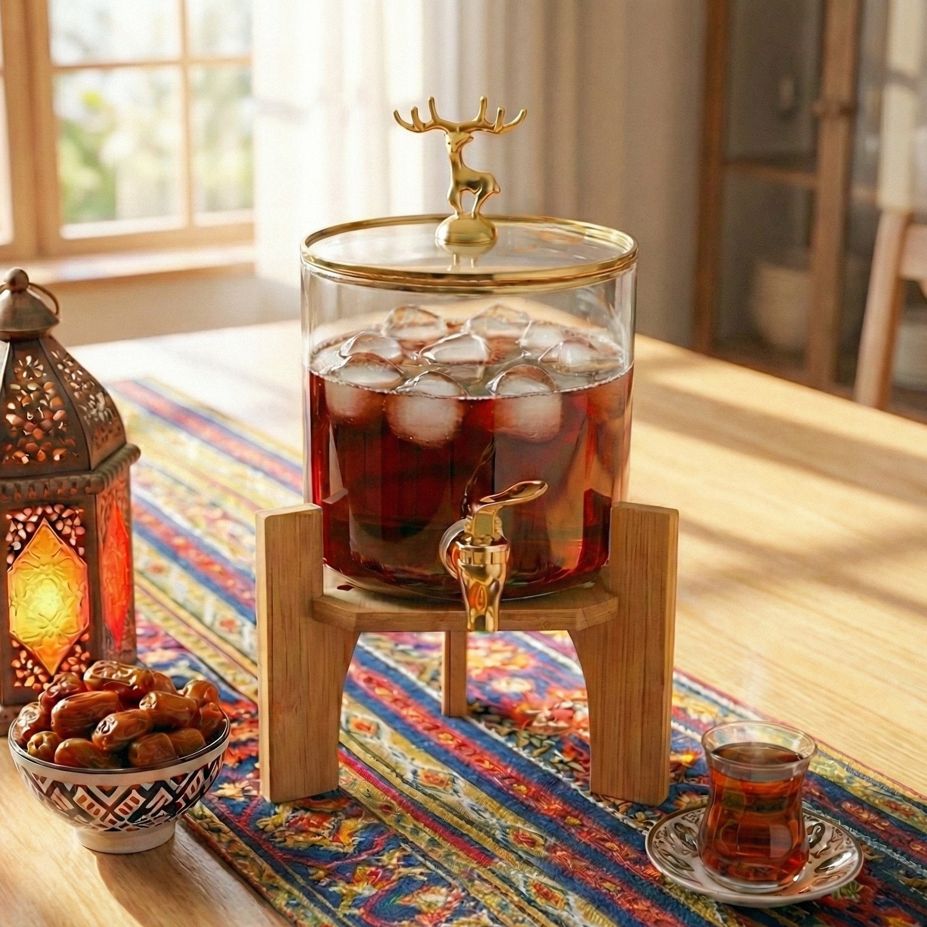 ديسبنسر عصير غزالة بقاعدة خشب - ٣ لتر