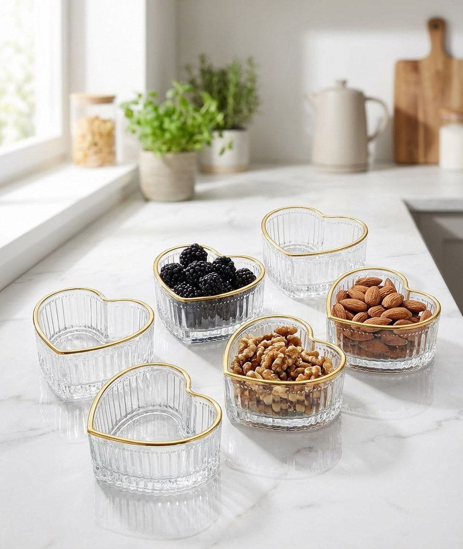 طقم بولات قلوب اطار ذهبي