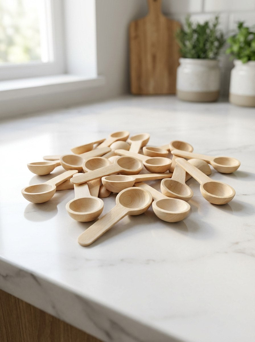 معالق توابل خشب بامبو - ١٢ قطعة