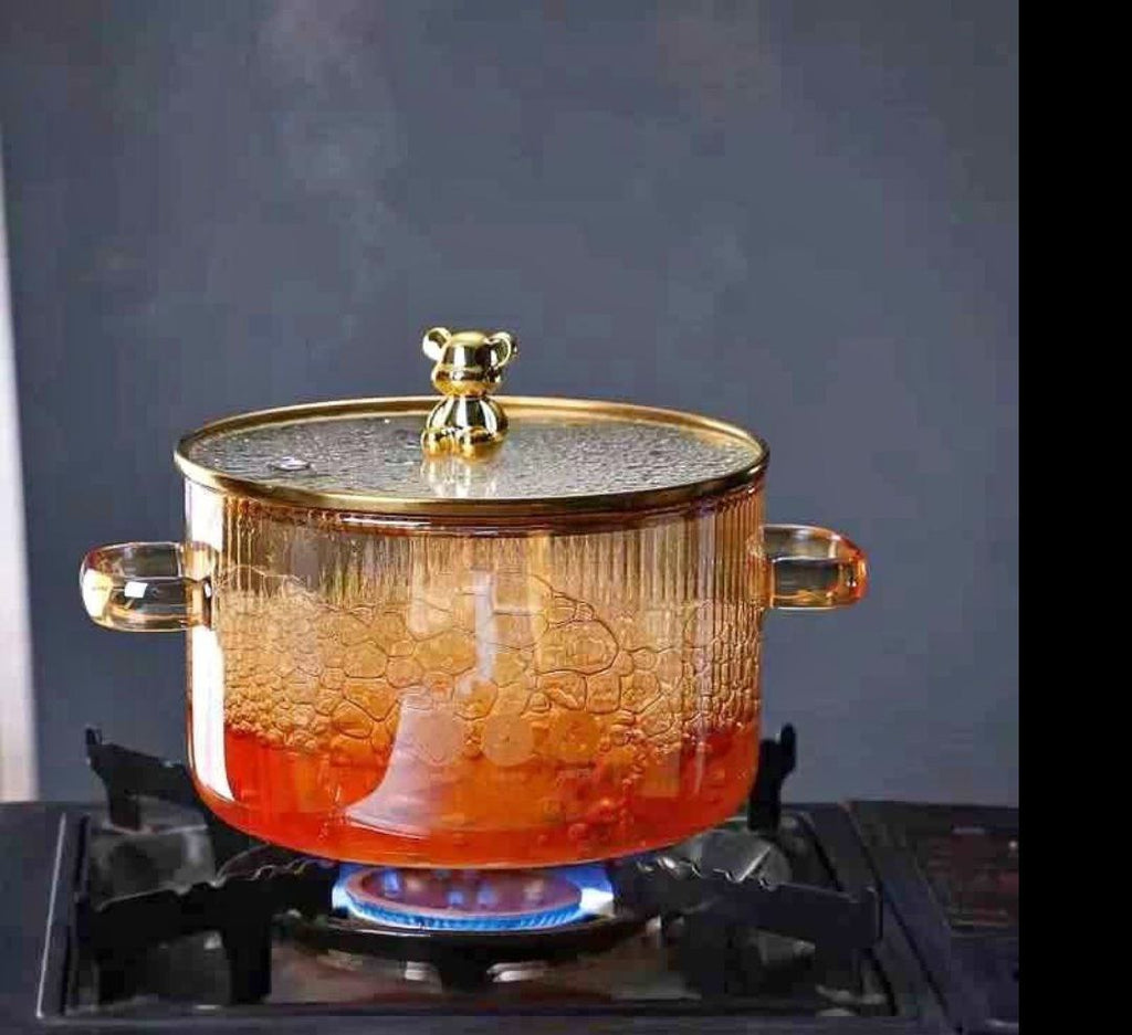 حلة بيركس حراري عسلى مقبض دب