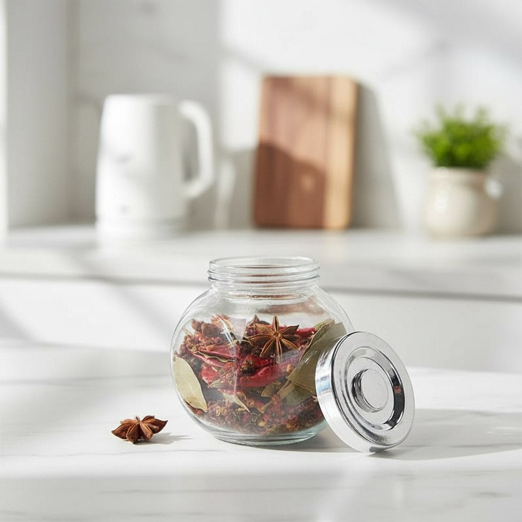 طقم توابل زجاج 4 قطع