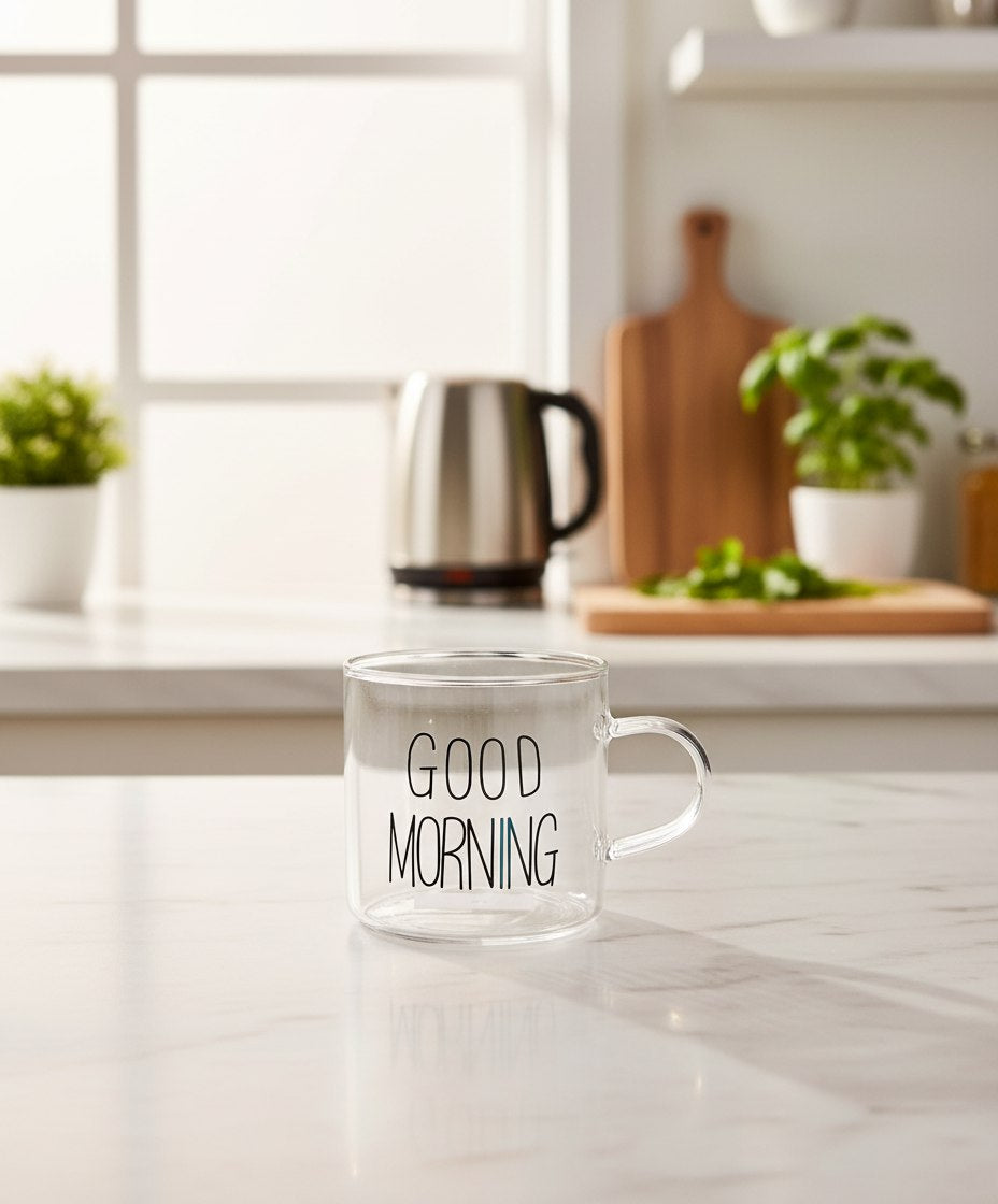 طقم مجات قهوة وإسبريسو - جود مورنينج