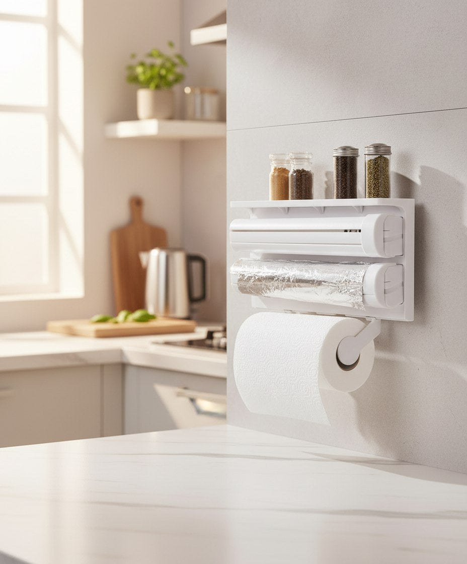 حامل ومنظم رول المطبخ 3*1