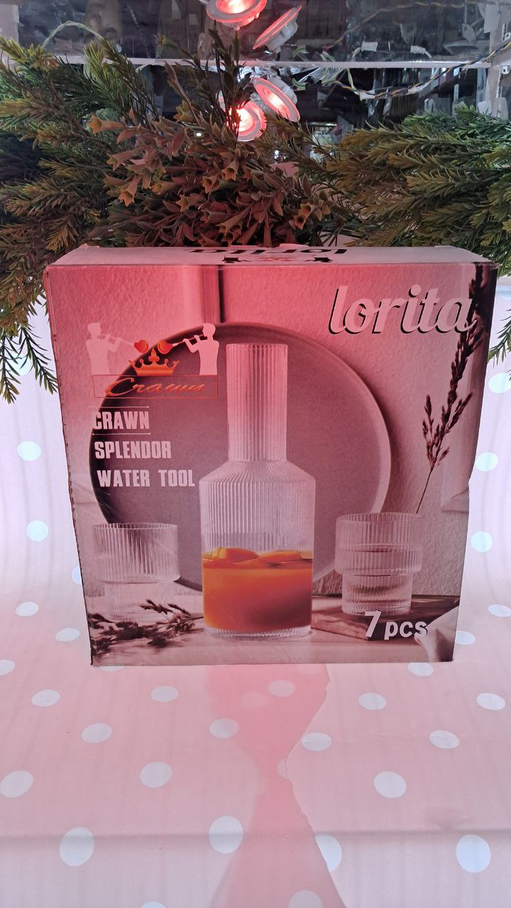 طقم شربات وعصير مضلع لوريتا