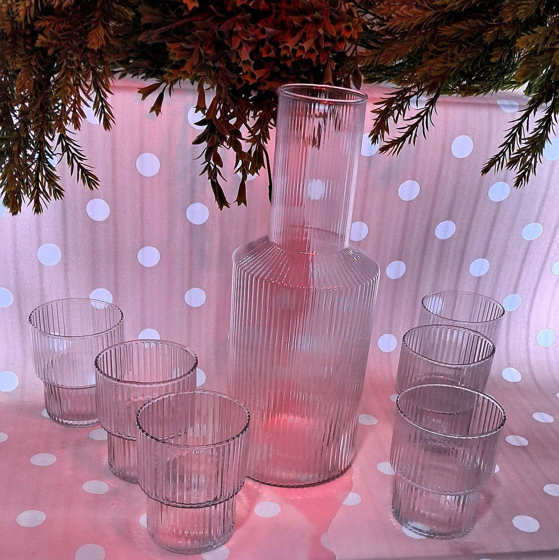 طقم شربات وعصير مضلع لوريتا