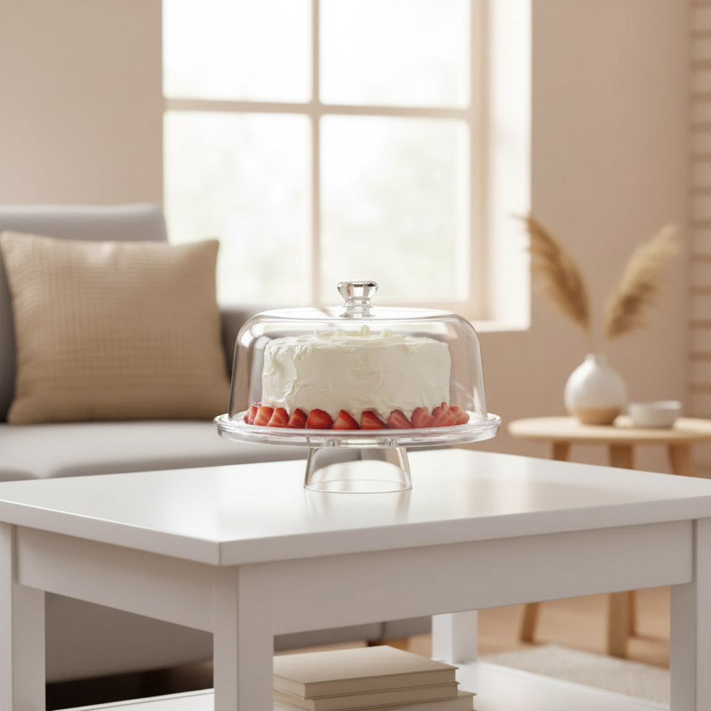 حافظة حلويات أكريليك بقاعدة 3*1