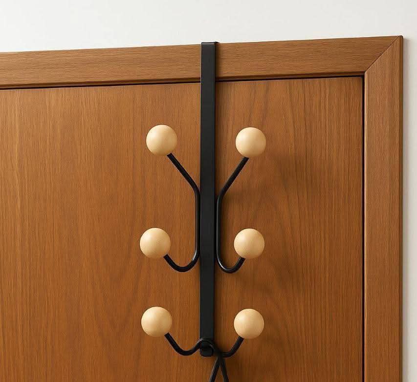 شماعة باب معدن × خشب