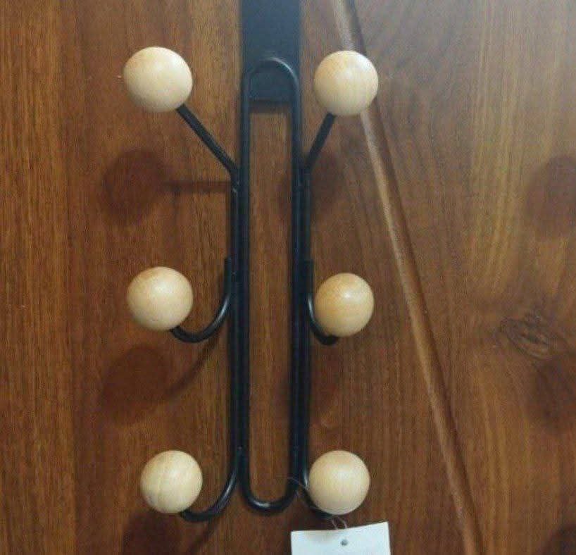 شماعة باب معدن × خشب