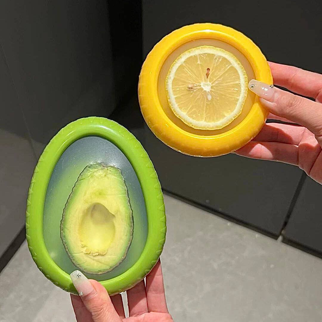 حافظة سيليكون مرنة لحفظ الفاكهة والخضار - 4 قطع