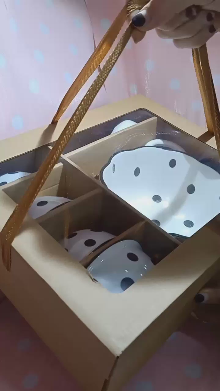 طقم بولات بورسلين منقط ٩ قطع