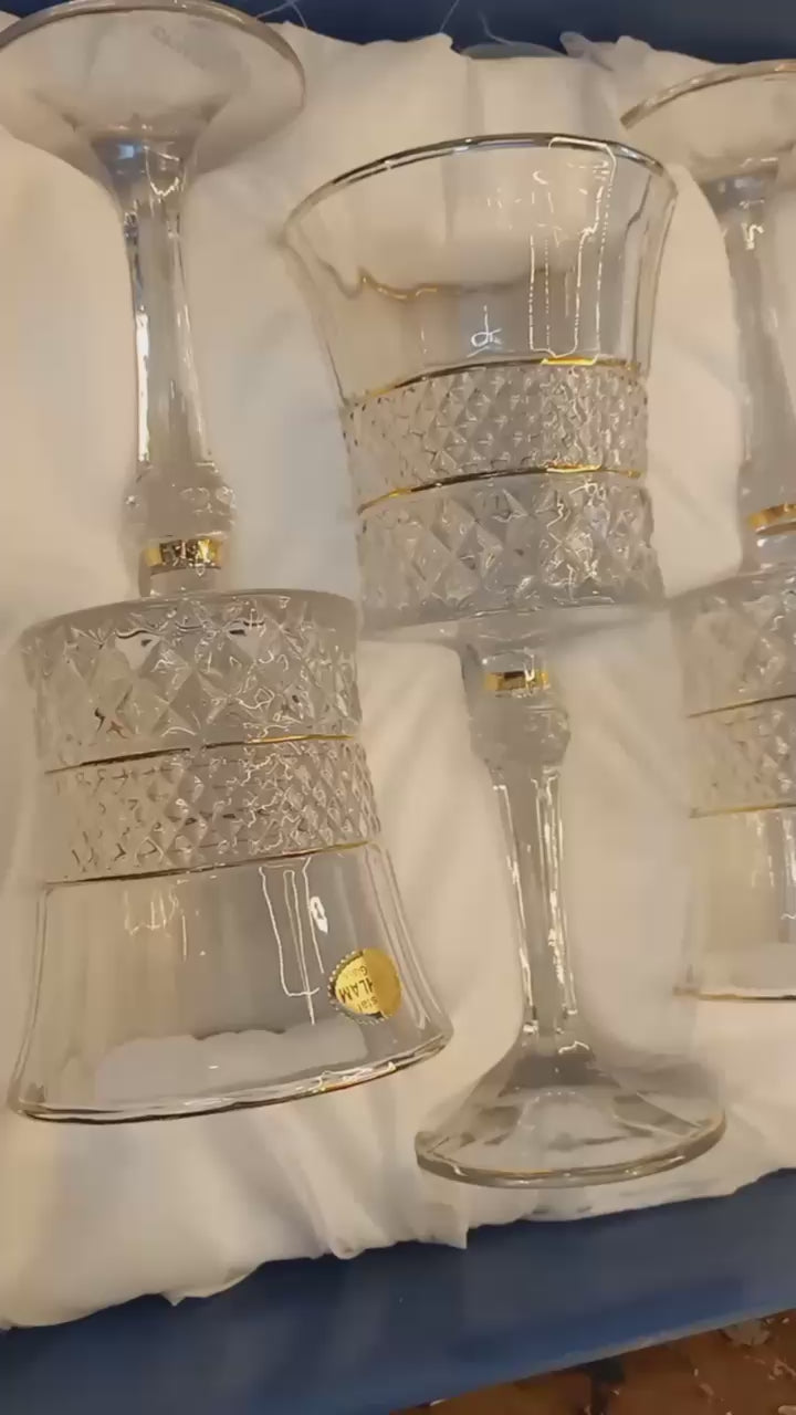 طقم كاسات تركي 6 قطع مطعم بماء الذهب - 1