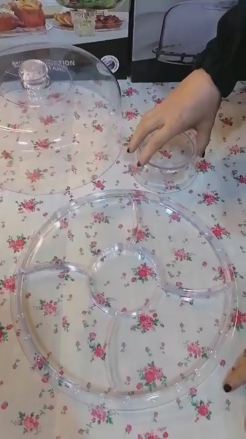 حافظة حلويات أكريليك بقاعدة 3*1