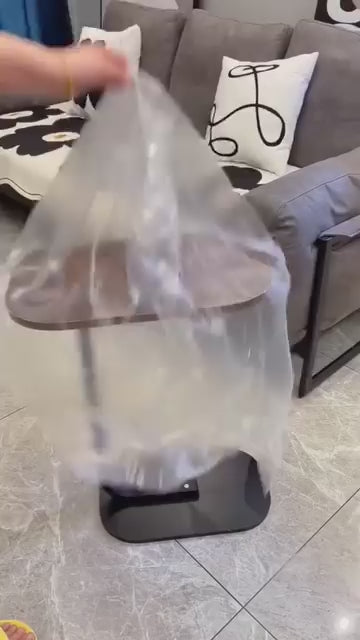 طاولة جانبية بيضاوية خشب x معدن