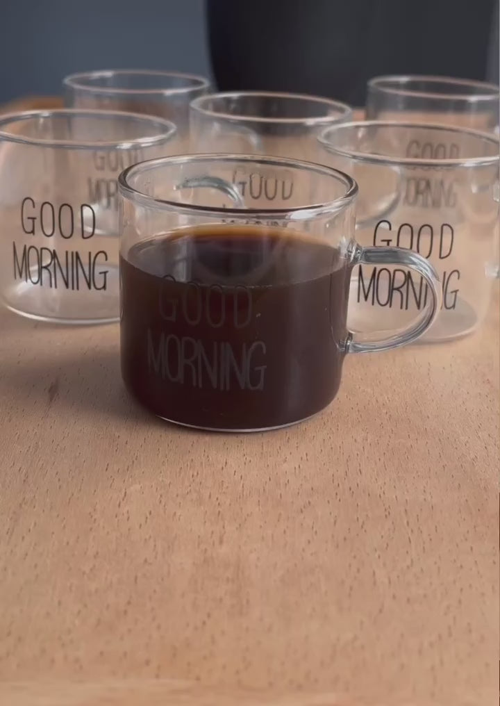 طقم مجات قهوة وإسبريسو - جود مورنينج